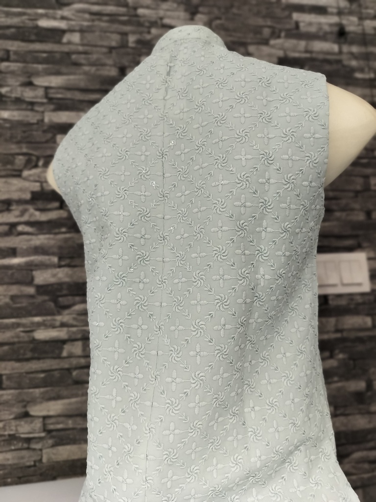 Lucknowi Nehru Jacket - Pista Green