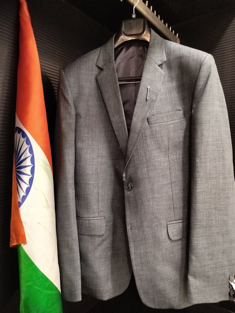 Dark Grey Textured Formal Blazer (Only Blazer)