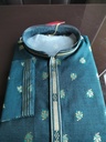 Silk Sequence Embroidery Long Kurta with Astar Fabric - Bottle Green 2