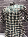 Short Kurta With Chicken Embroidery Tribal Print - Dark Green