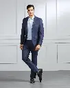 Textured Formal Suits with pant piece - Blue