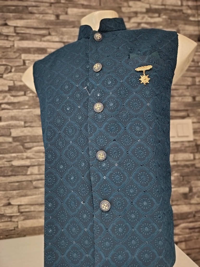 Lucknowi Nehru Jacket - Rama