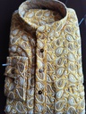 Short Kurta With Embroidery Tribal Print - Yellow Gold
