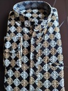 Short Kurta With Embroidery Tribal Print - Black Gold Design 2