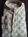 Short Kurta With Embroidery Tribal Print - Cream White