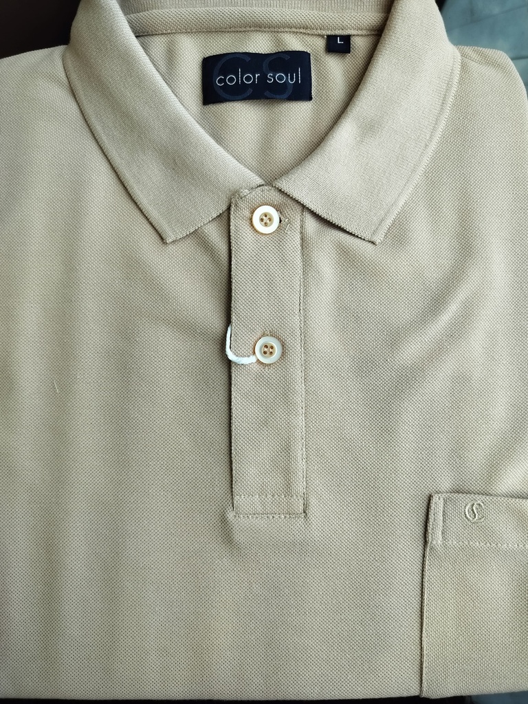 Polo Fawn Solid Matt finish T-Shirt - Slim Fit with Pocket