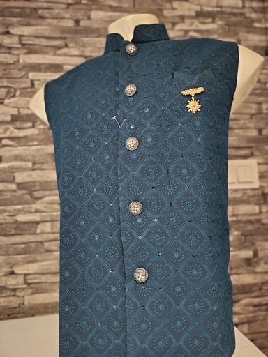[Lucknowi_Nehru_Jacket_Rama#44] Lucknowi Nehru Jacket - Rama